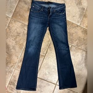 Express Boot Low Rise Womens Size 2R Blue Jean Dark Wash Faded